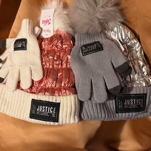 Justice Silver and Pink Winter Set